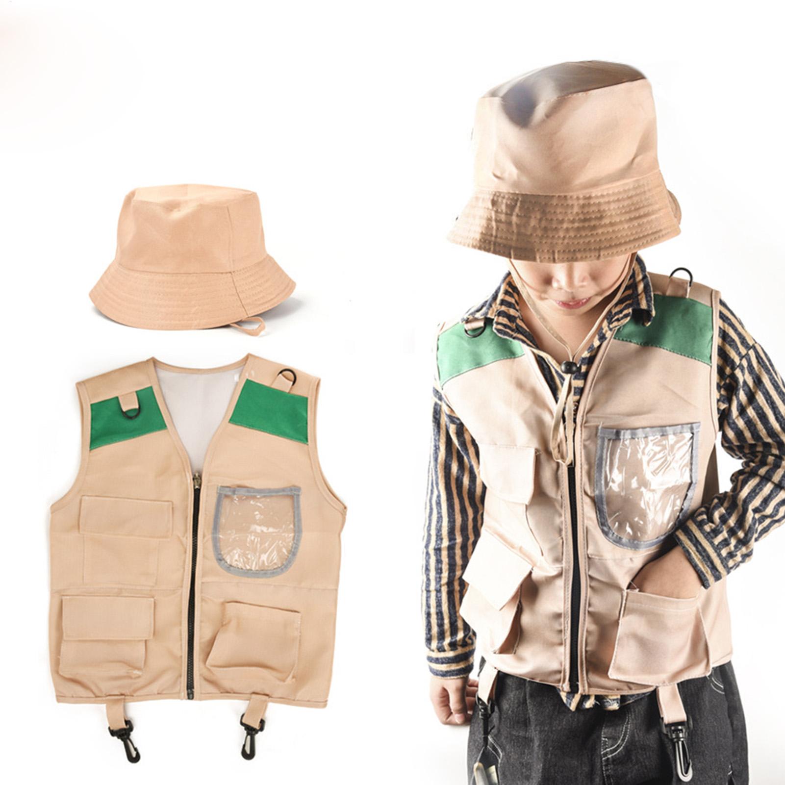 Kids Outdoor Adventure Kit - 어린이 탐험가 모자 및 조끼 의상