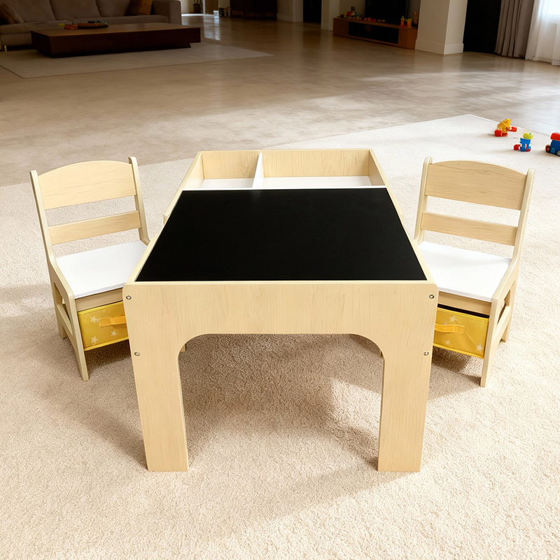 Kids Outdoor Table And Chair Set - 현대식 원목 어린이 테이블 및 의자
