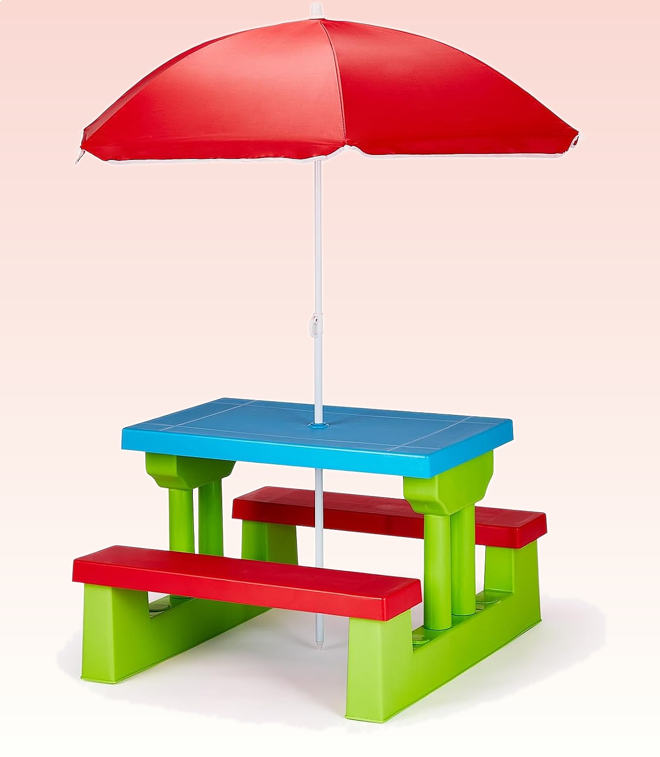 Kids Outdoor Umbrella For Table - 조이모어 어린이 피크닉 테이블(우산 포함), 플라스틱