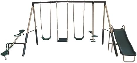 Kids Outdoor Swing And Slide - 야외 놀이용 어린이 금속 뒷마당 놀이