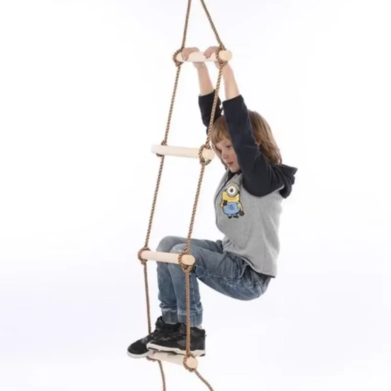 Kids Outdoor Swing And Slide - 어린이용 나무 로프 사다리 그네 실내외