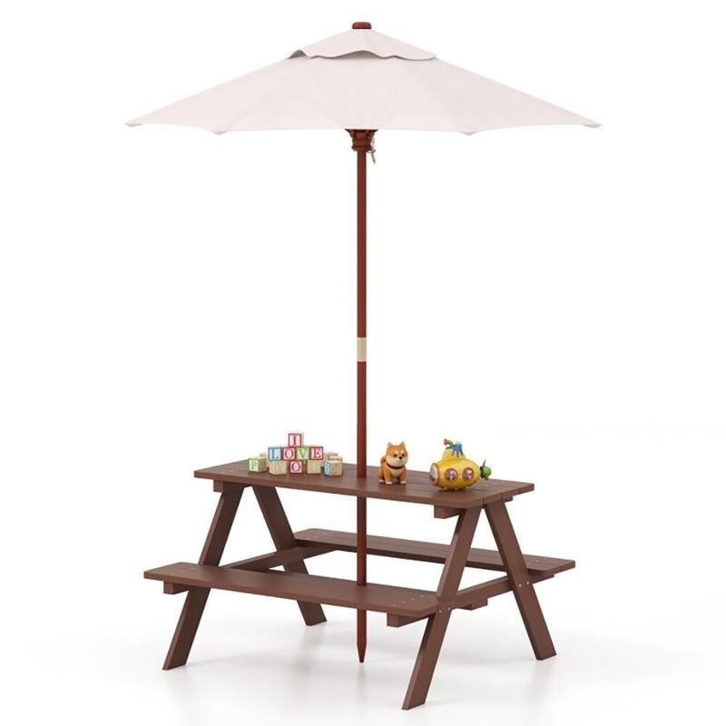 Kids Outdoor Umbrella For Table - 야외용 4인용 어린이 피크닉 테이블 벤치