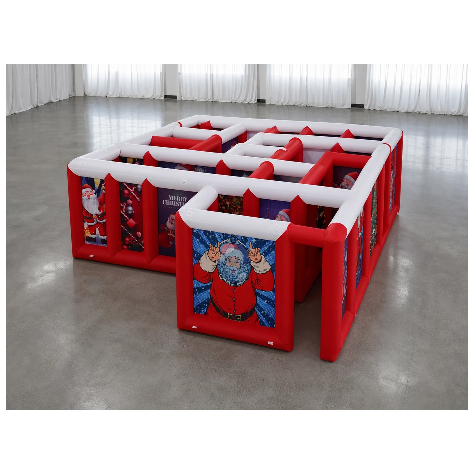Kids Outdoor Inflatable - 대형 빨간색과 흰색 평평한 지붕의 에어바운스