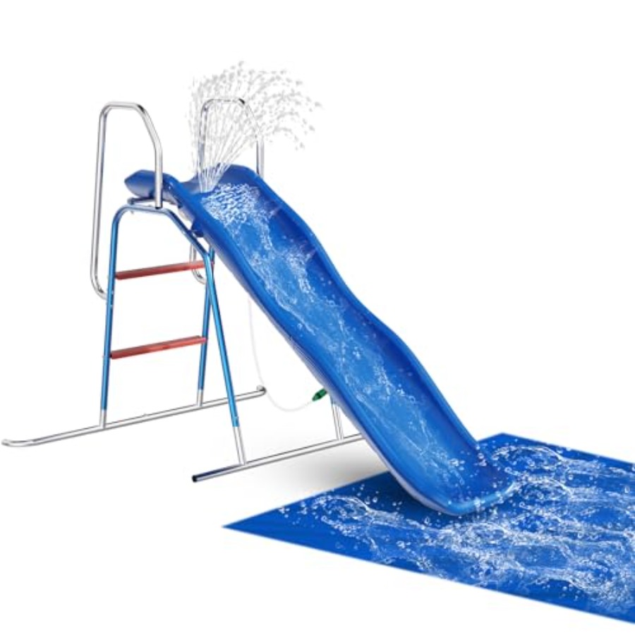 Kids Outdoor Zone - 어린이용 뒷마당 물 미끄럼틀: PVC 소재,