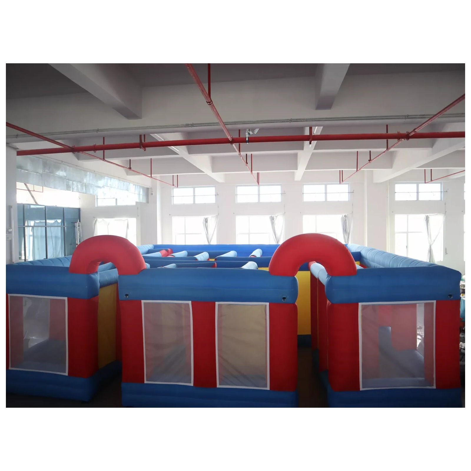 대형 빨간색 파란색 메쉬 이중 아치형 에어바운스 미로  - Kids Outdoor Inflatable 리뷰 및 가격