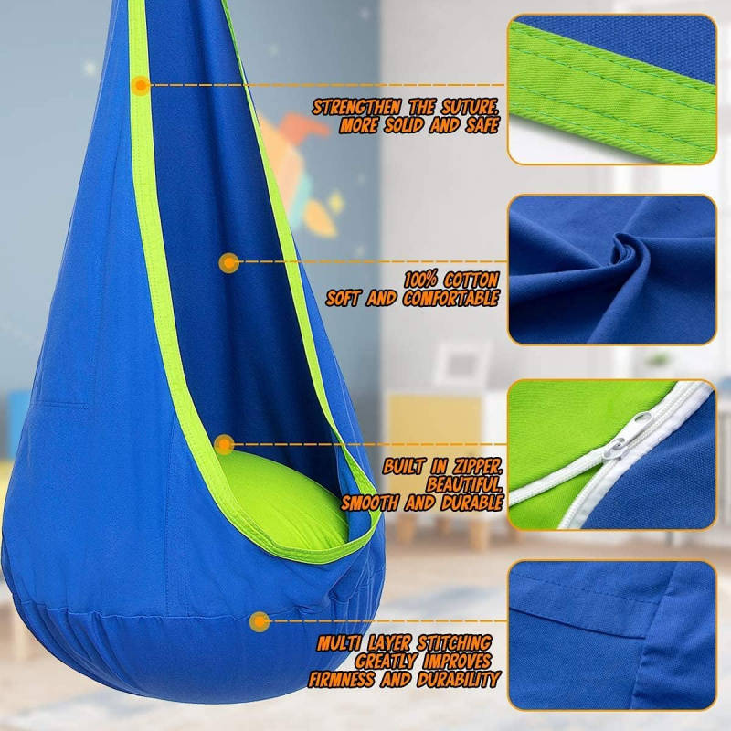 어린이용 휴대용 센서리 스윙, 에어쿠션과 측면 포켓 포 - Kids Outdoor Hammock Chair 리뷰 및 가격