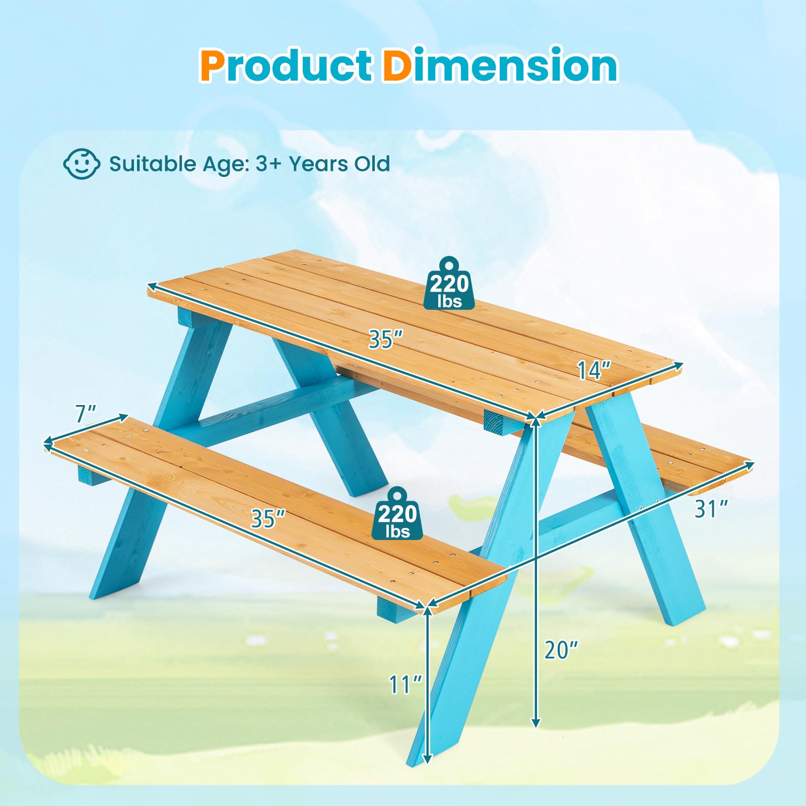Z-CREAT 어린이용 원목 야외 피크닉 테이블 및 의 - Kids Outdoor Table And Chair Set 리뷰 및 가격