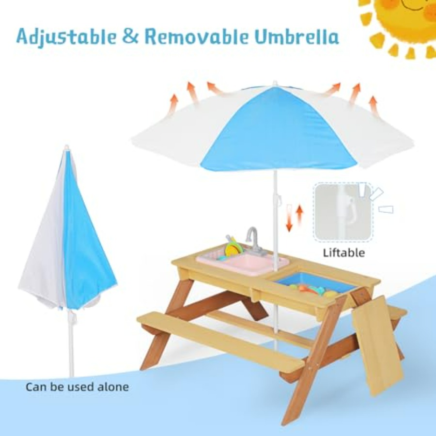 야외용 어린이 피크닉 테이블(우산 포함), 탈부착 가능 - Kids Outdoor Umbrella For Table 리뷰 및 가격