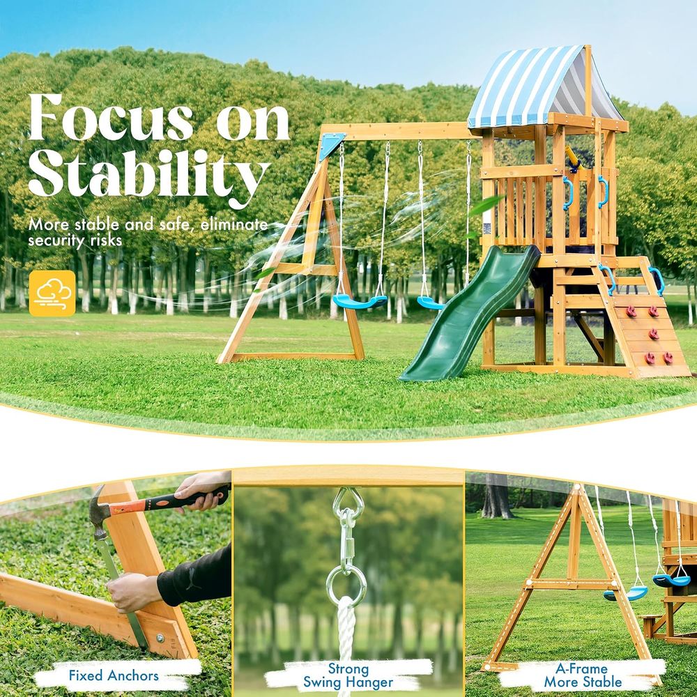 스윙 티셔츠 또는 야외용 목재 그네, 2개의 그네가 있 - Kids Outdoor Swing And Slide 리뷰 및 가격