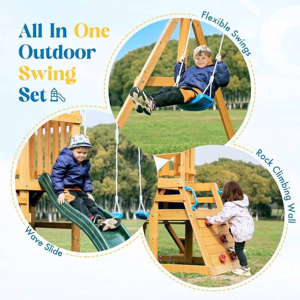 스윙 티셔츠 또는 야외용 목재 그네, 2개의 그네가 있 - Kids Outdoor Swing And Slide 리뷰 및 가격