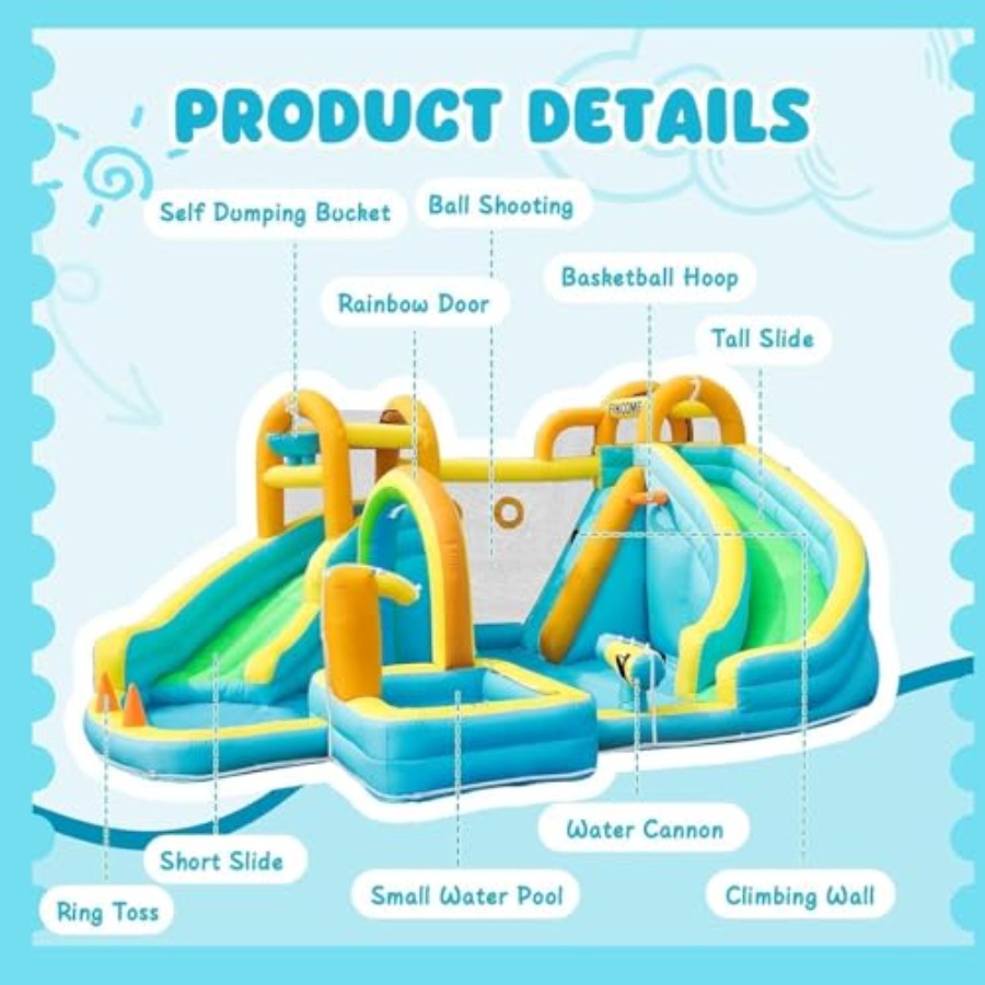 어린이용 야외용 풍선 워터 슬라이드 파크: PVC 소재 - Kids Outdoor Slide 리뷰 및 가격