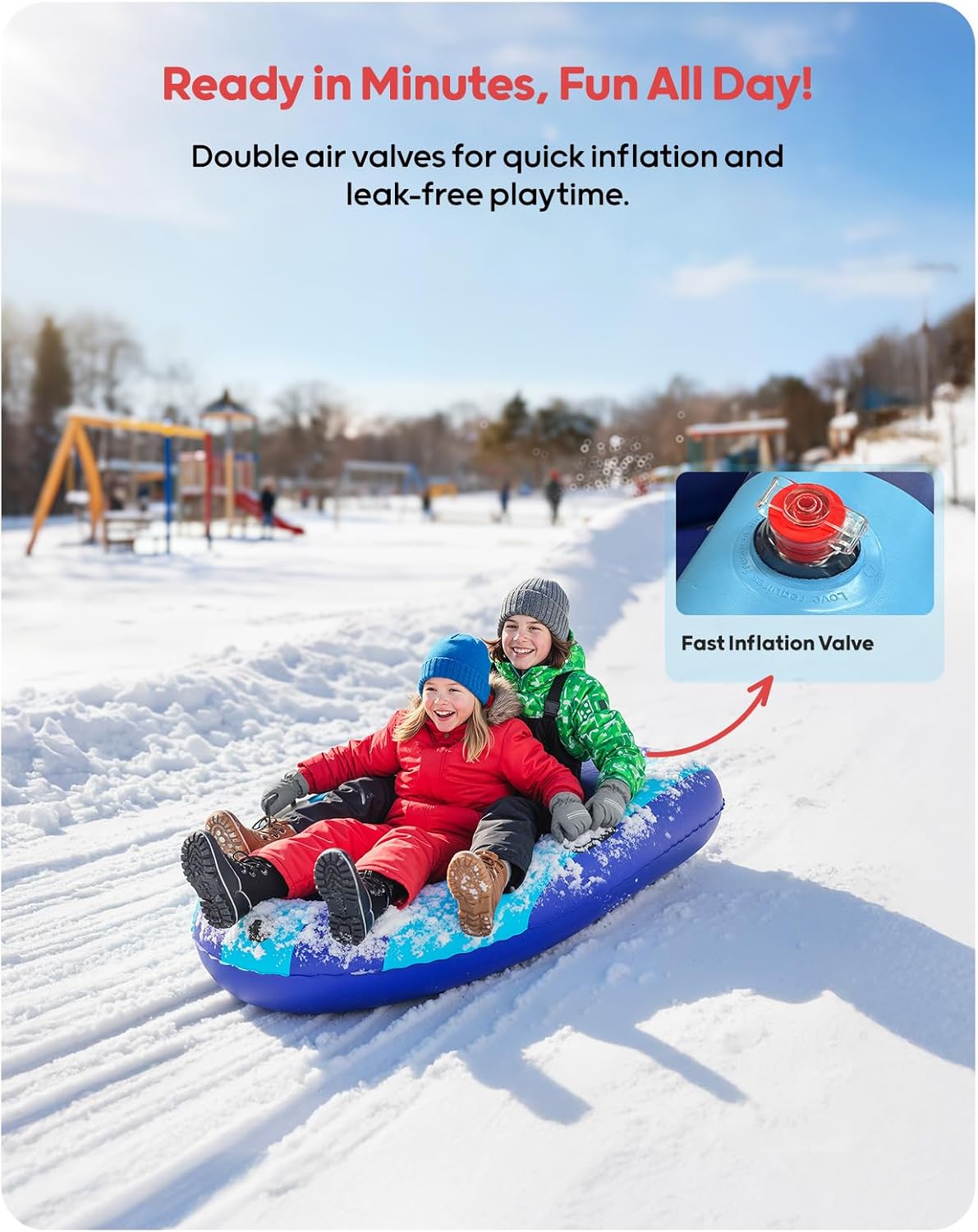 QPAU 풍선형 PVC 스노우 썰매, 어린이 및 성인용 - Kids Outdoor Inflatable 리뷰 및 가격