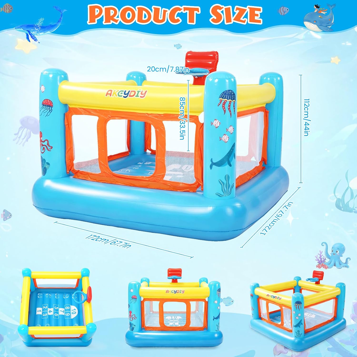 바운스 하우스, 3-6세 어린이용 PVC 풍선 바운스  - Kids Outdoor Inflatable 리뷰 및 가격