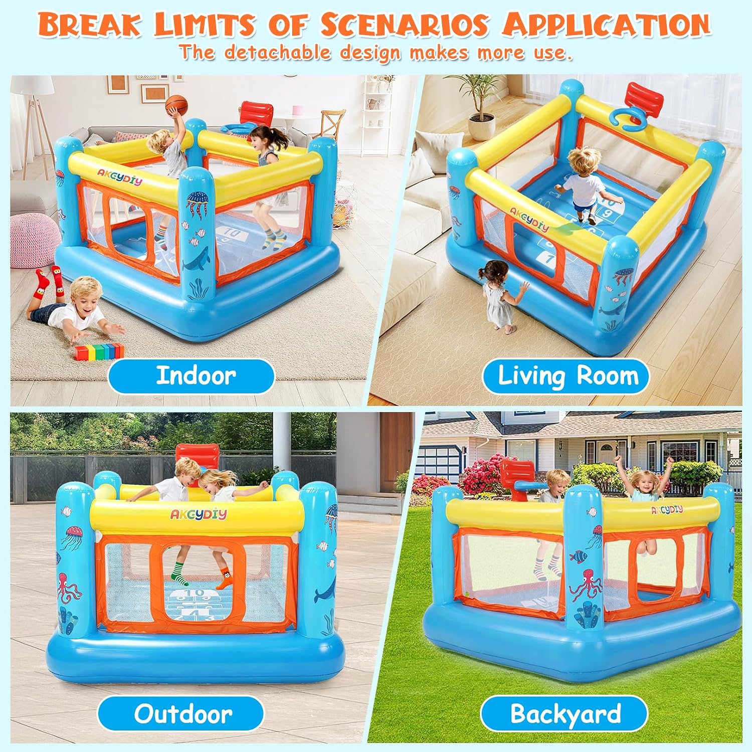 바운스 하우스, 3-6세 어린이용 PVC 풍선 바운스  - Kids Outdoor Inflatable 리뷰 및 가격