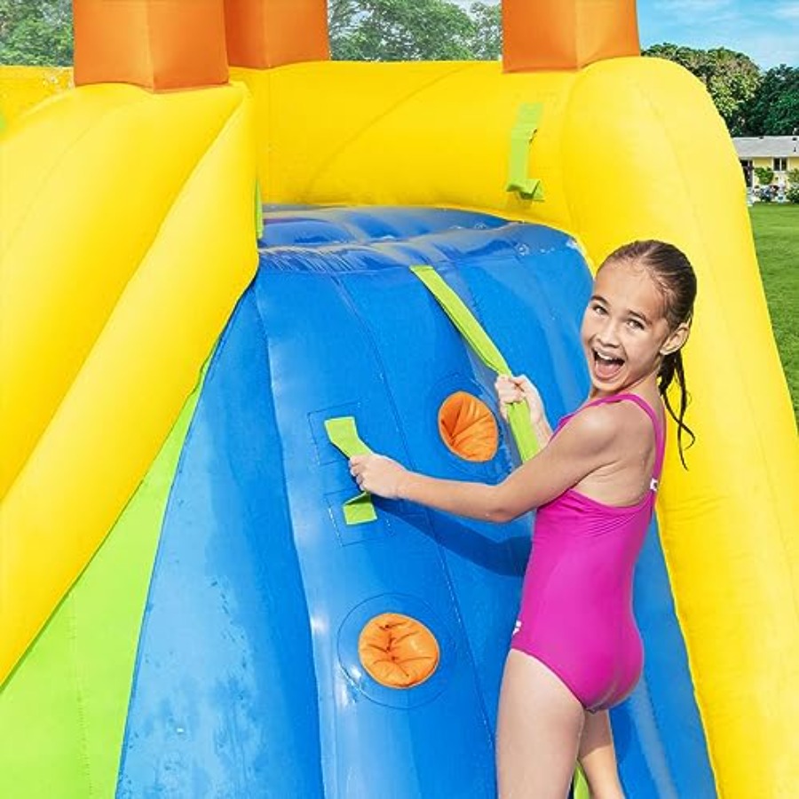 야외용 어린이 물 미끄럼틀: 등반벽과 물 분사대가 있는 - Kids Outdoor Zone 리뷰 및 가격