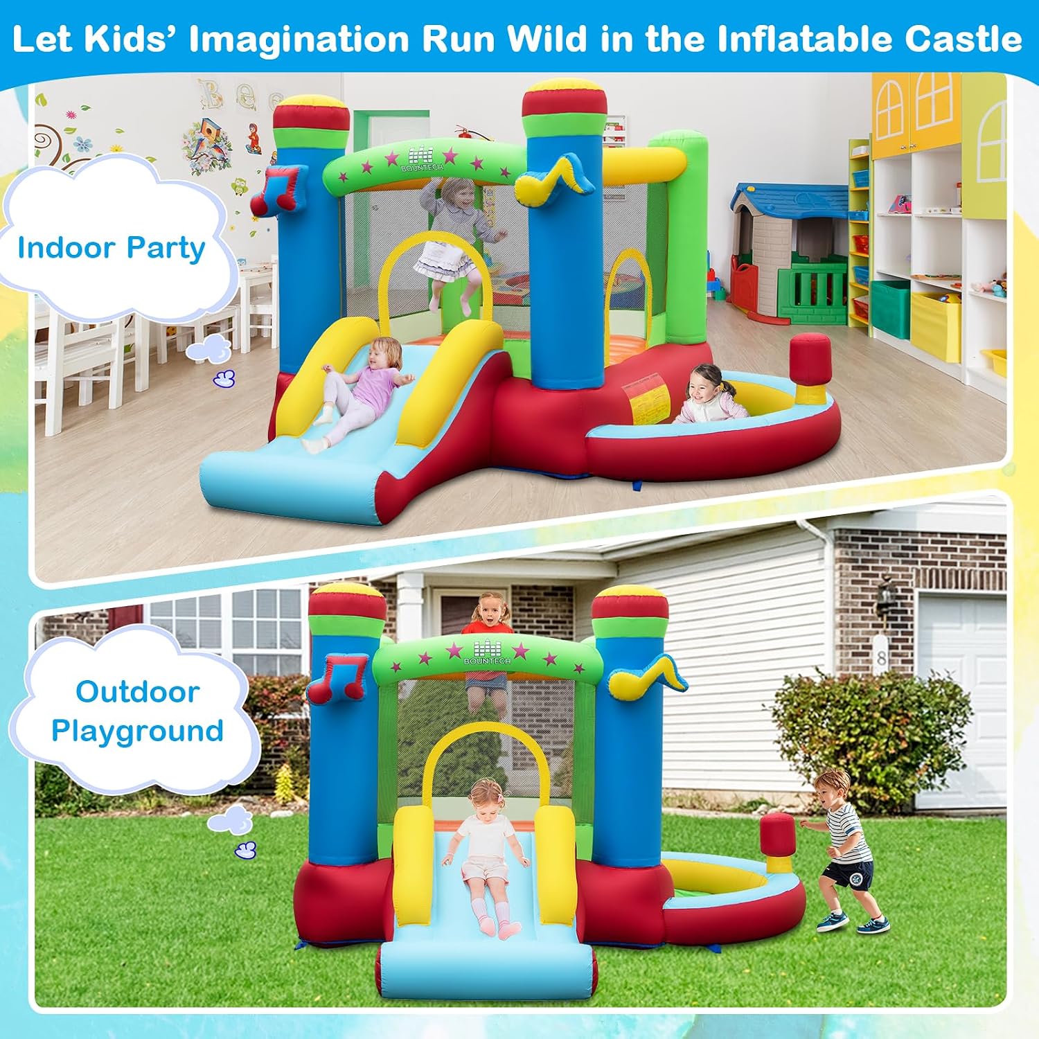 볼풀이 있는 에어바운스, 3~12세 어린이용 실내외 겸 - Kids Outdoor Inflatable 리뷰 및 가격