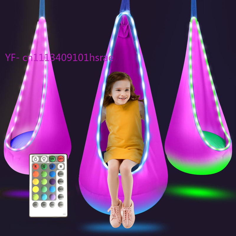 빛나는 LED 풍선 해먹 휴대용 플러시 행잉 스윙 의자 - Kids Outdoor Hammock Chair 리뷰 및 가격