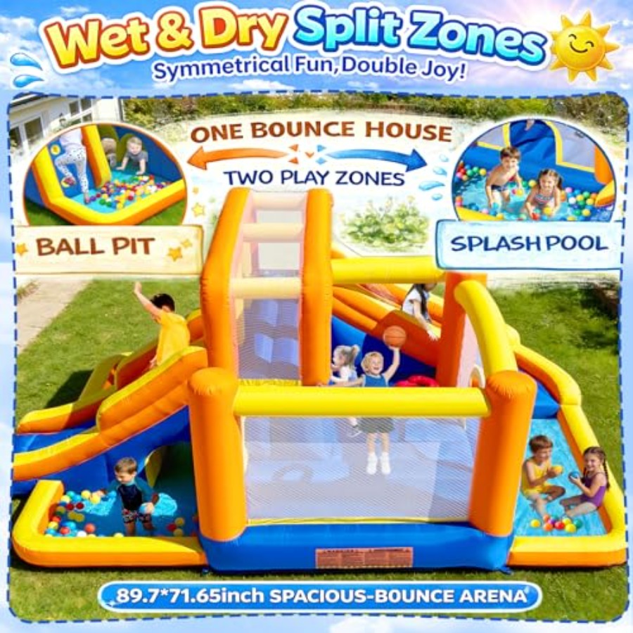 대형 어린이용 야외 바운스 하우스 워터 슬라이드 콤보: - Kids Outdoor Zone 리뷰 및 가격