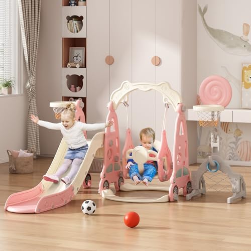 6 in 1 유아용 슬라이드 및 그네 놀이 세트, 실내 - Kids Outdoor Swing And Slide 리뷰 및 가격