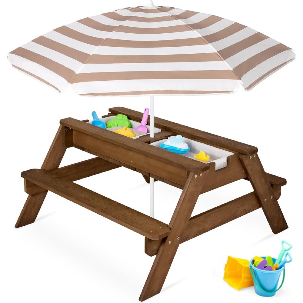 어린이용 피크닉 테이블(우산 포함), 3-in-1 모래 - Kids Outdoor Umbrella For Table 리뷰 및 가격
