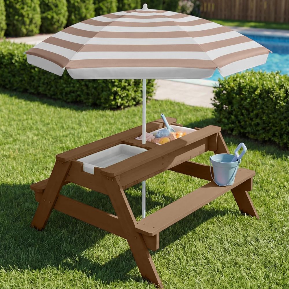 어린이용 피크닉 테이블(우산 포함), 3-in-1 모래 - Kids Outdoor Umbrella For Table 리뷰 및 가격