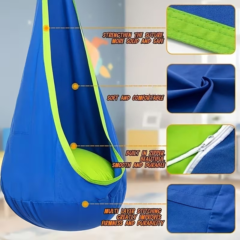 어린이용 실내외 행잉체어, 풍선 쿠션과 나일론 원단으로 - Kids Outdoor Hammock Chair 리뷰 및 가격