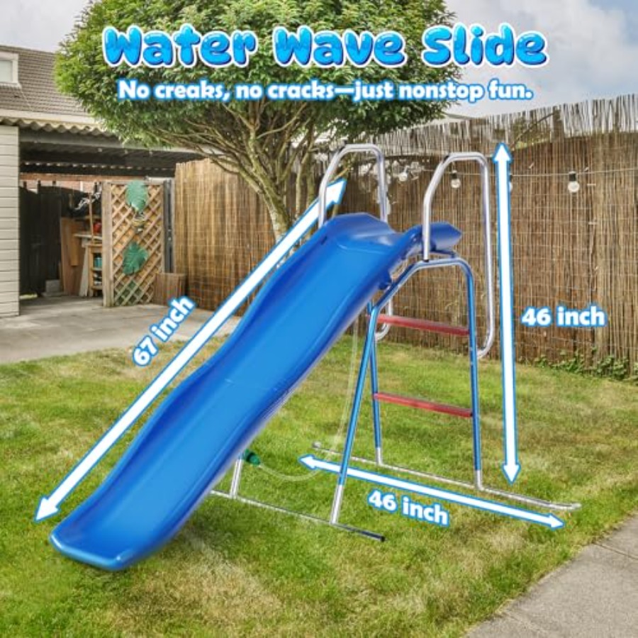어린이용 뒷마당 물 미끄럼틀, PVC 소재, 파란색과  - Kids Outdoor Zone 리뷰 및 가격