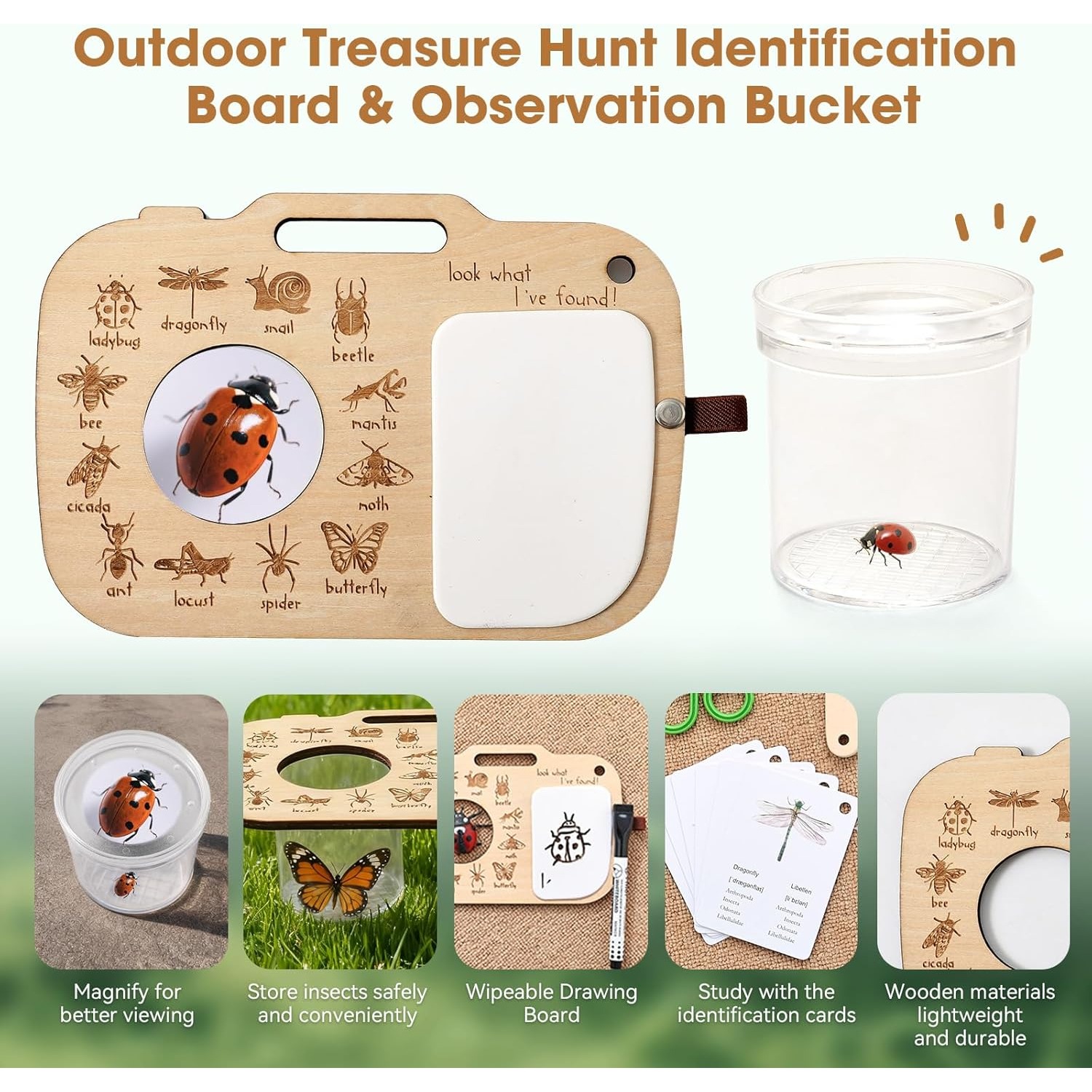 어린이용 곤충 채집 키트 (곤충 상자, 학습 카드, 관 - Kids Outdoor Adventure Kit 리뷰 및 가격