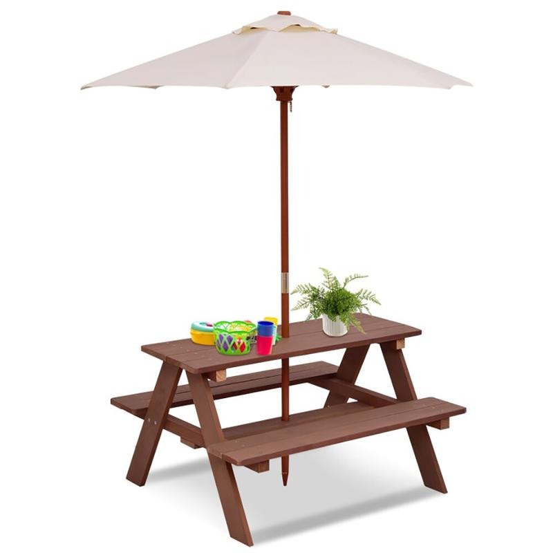 야외용 4인용 어린이 피크닉 테이블 벤치 세트 (탈부착 - Kids Outdoor Umbrella For Table 리뷰 및 가격