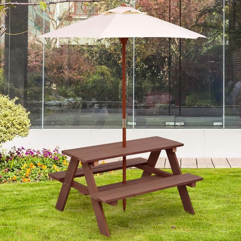 야외용 4인용 어린이 피크닉 테이블 벤치 세트 (탈부착 - Kids Outdoor Umbrella For Table 리뷰 및 가격