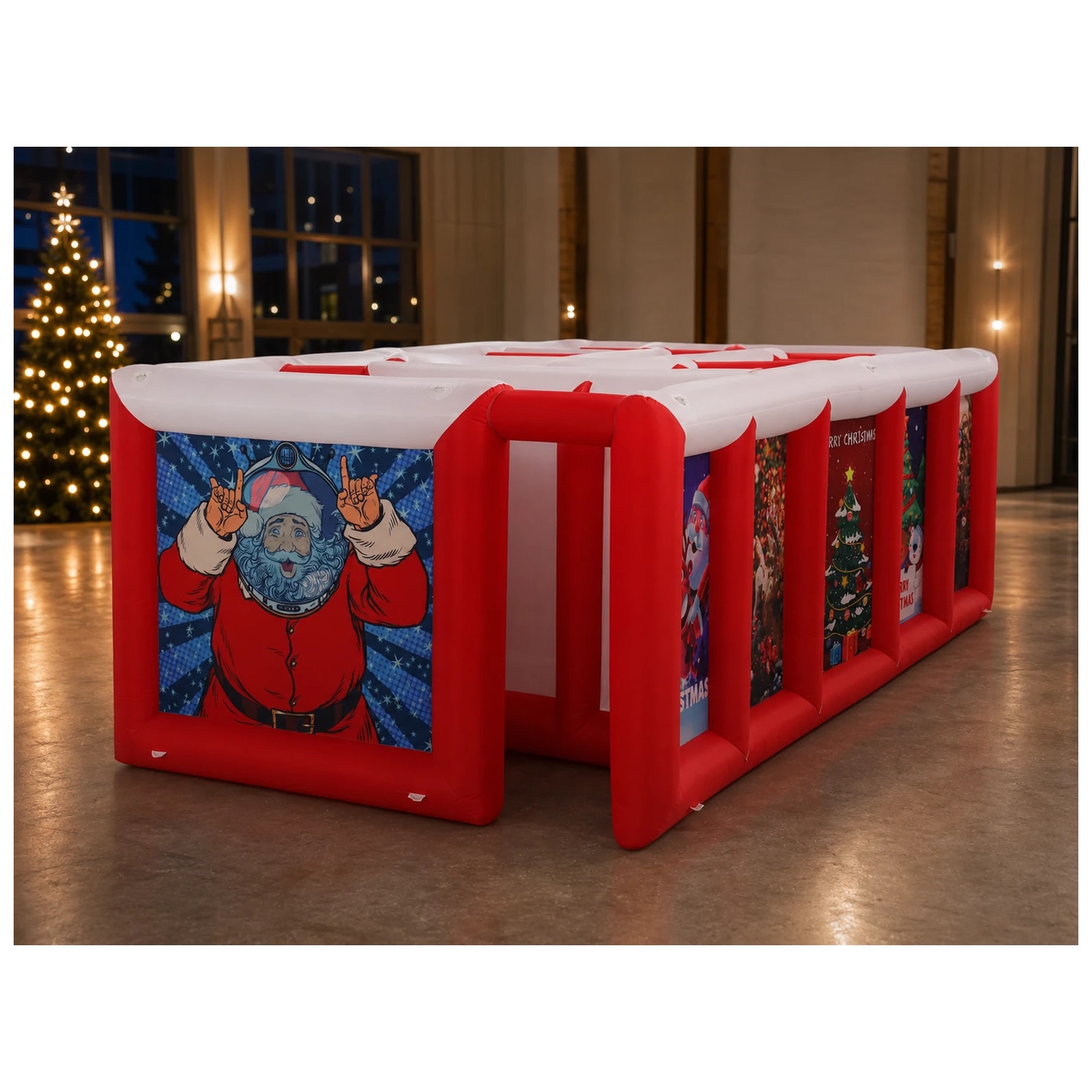 대형 빨간색과 흰색 평평한 지붕의 에어바운스 미로 3X - Kids Outdoor Inflatable 리뷰 및 가격