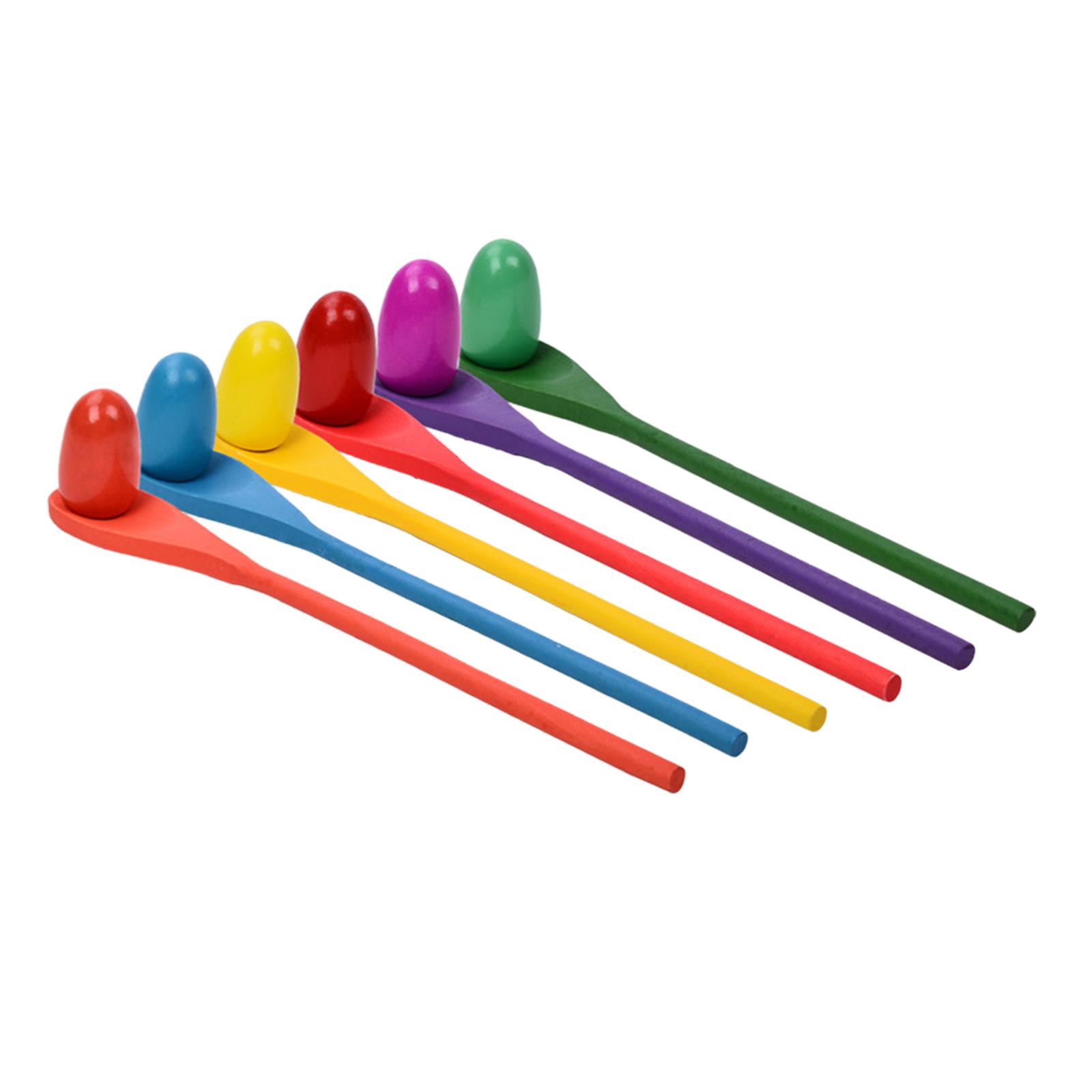 6 조각 계란 숟가락 경주 게임 손과 눈의 협응력 유치 - Kids Outdoor Yard Toys 리뷰 및 가격