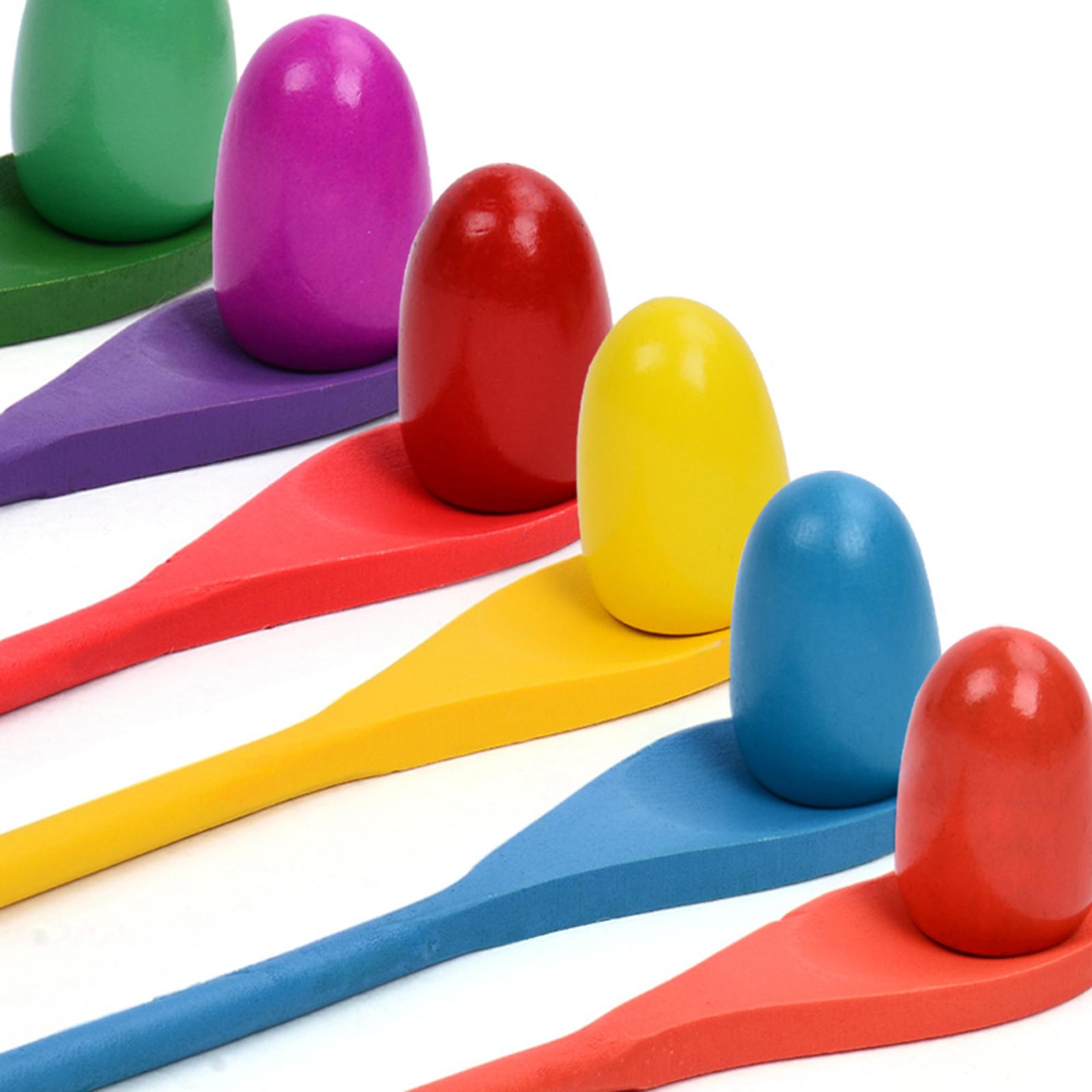 6 조각 계란 숟가락 경주 게임 손과 눈의 협응력 유치 - Kids Outdoor Yard Toys 리뷰 및 가격