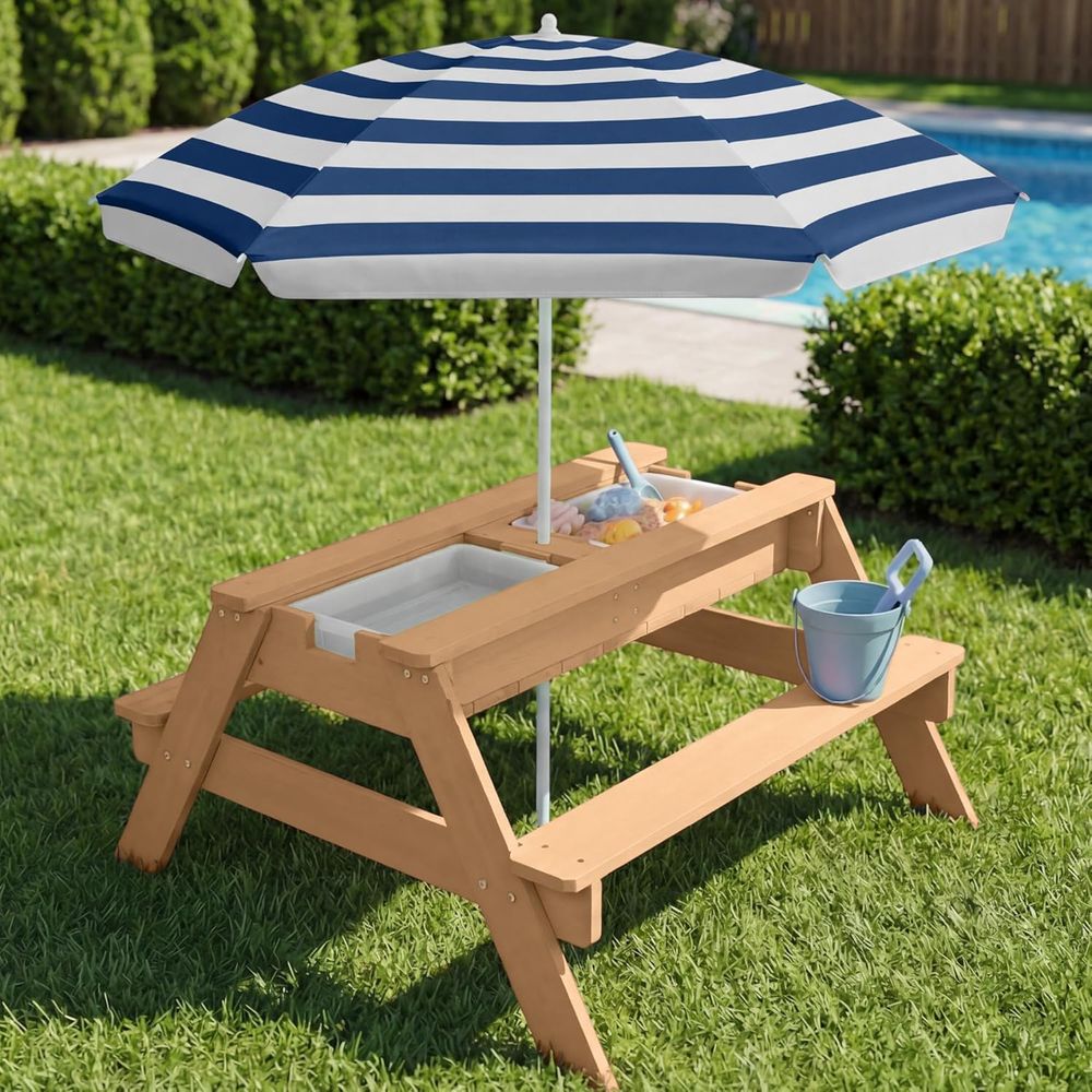 어린이용 피크닉 테이블(우산 포함), 3-in-1 모래 - Kids Outdoor Umbrella For Table 리뷰 및 가격