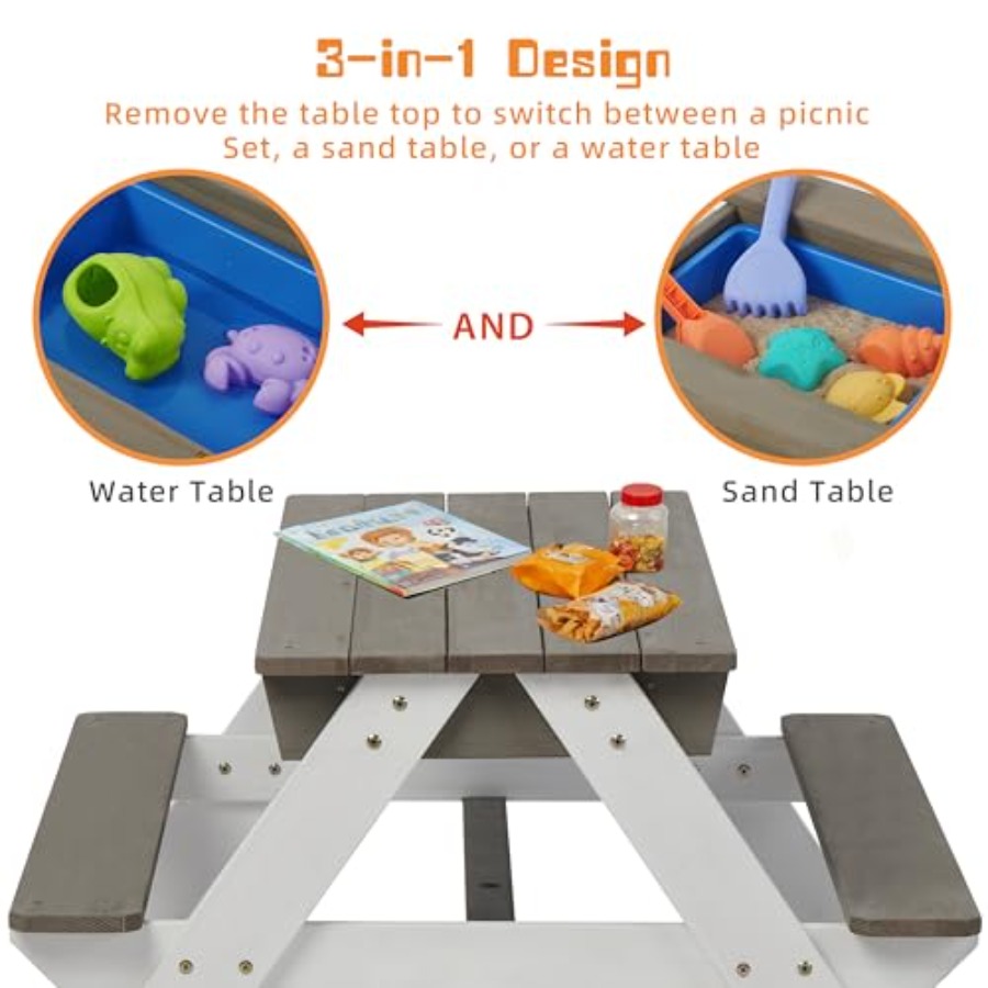 야외 마당 파티오 어린이용 피크닉 테이블: 3-in-1 - Kids Outdoor Umbrella For Table 리뷰 및 가격
