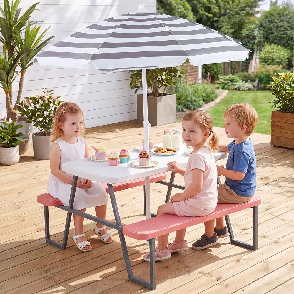 어린이 피크닉 테이블, 유아용 야외 테이블 및 벤치 세 - Kids Outdoor Umbrella For Table 리뷰 및 가격
