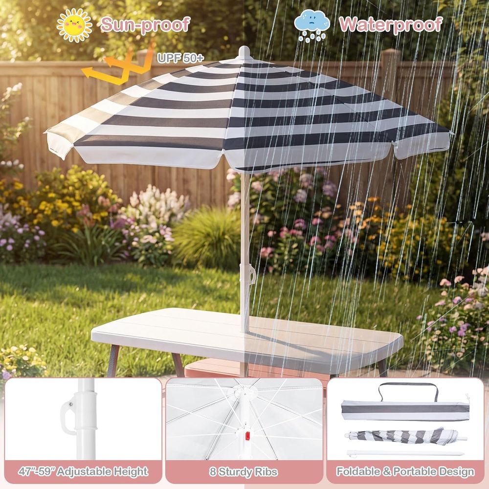어린이 피크닉 테이블, 유아용 야외 테이블 및 벤치 세 - Kids Outdoor Umbrella For Table 리뷰 및 가격